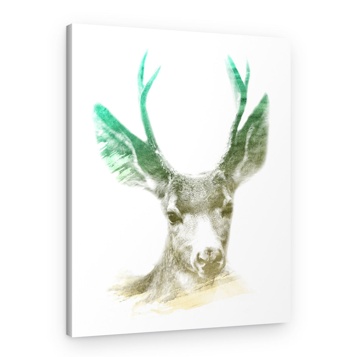 Majestic Green Deer – Canvas Print