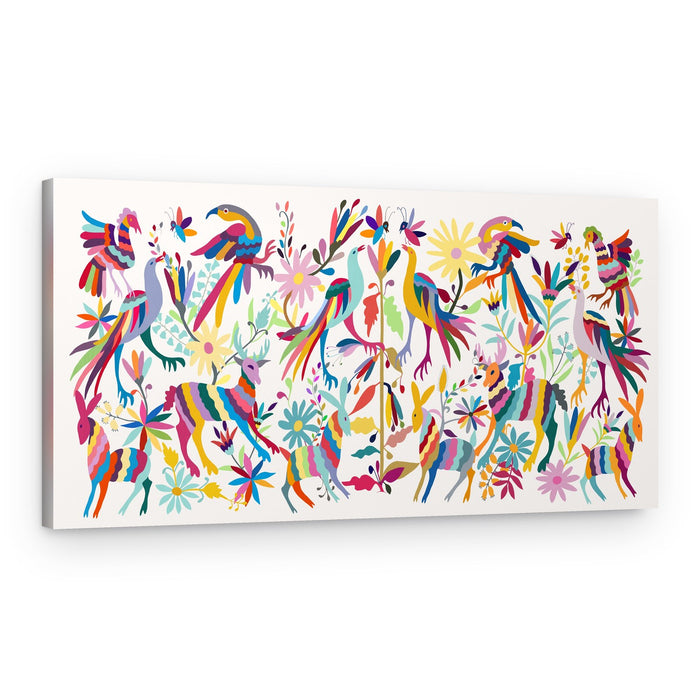 Vibrant Folk Art Animals – Canvas Print