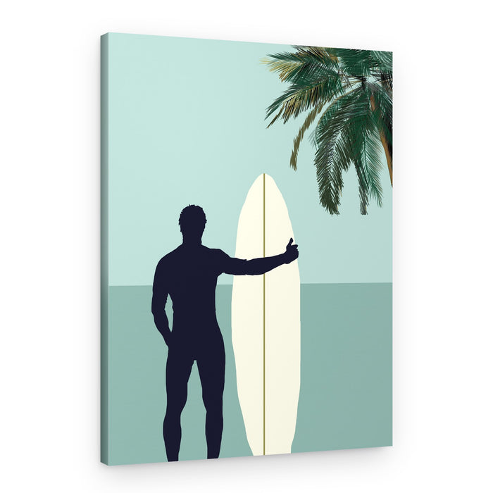Ocean Surfer Silhouette – Canvas Print
