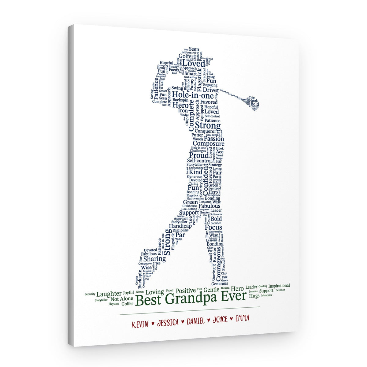 Golf Grandpa Word Art Custom Canvas Print – Canvas Print