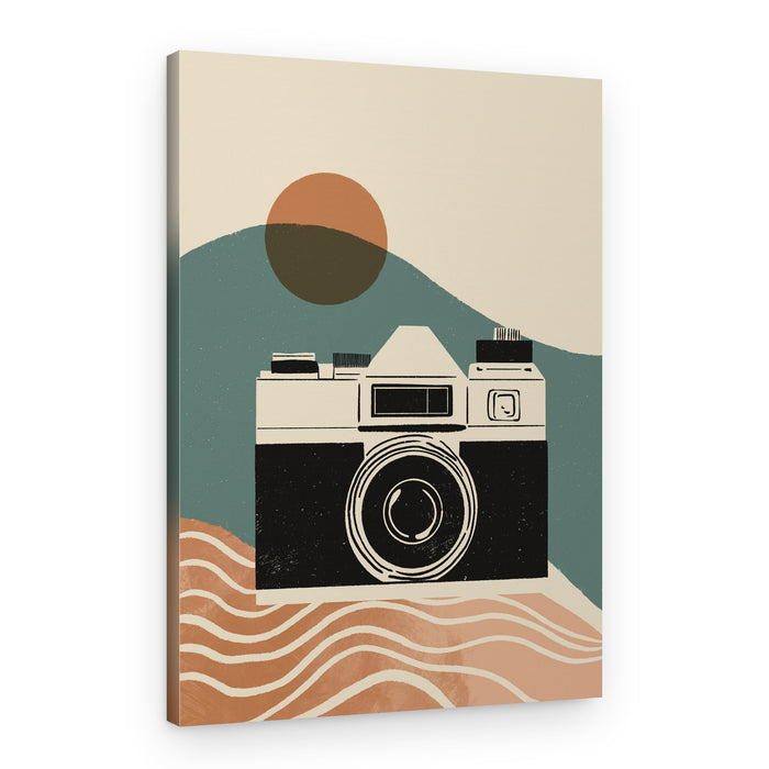 Vintage Camera Sun Waves – Canvas Print
