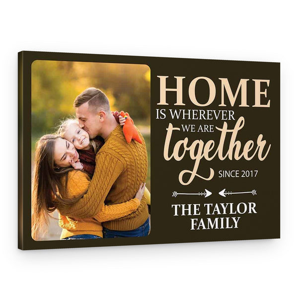 “Home is Wherever We Are Together” Custom Photo Canvas