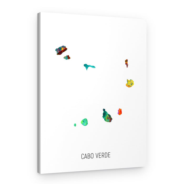 Vibrant Cabo Verde Map – Canvas Print