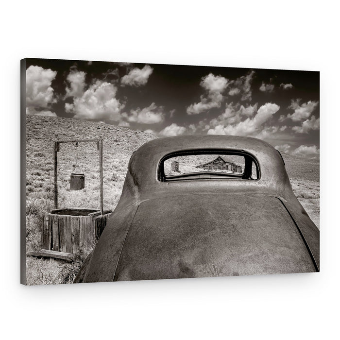 Old Car Distant Homestead – Canvas Print