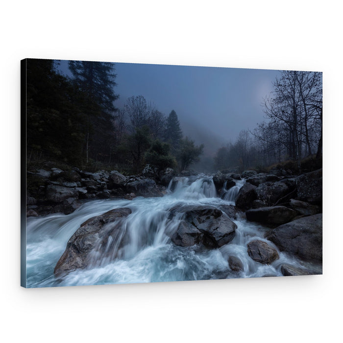 Misty Forest River – Canvas Print