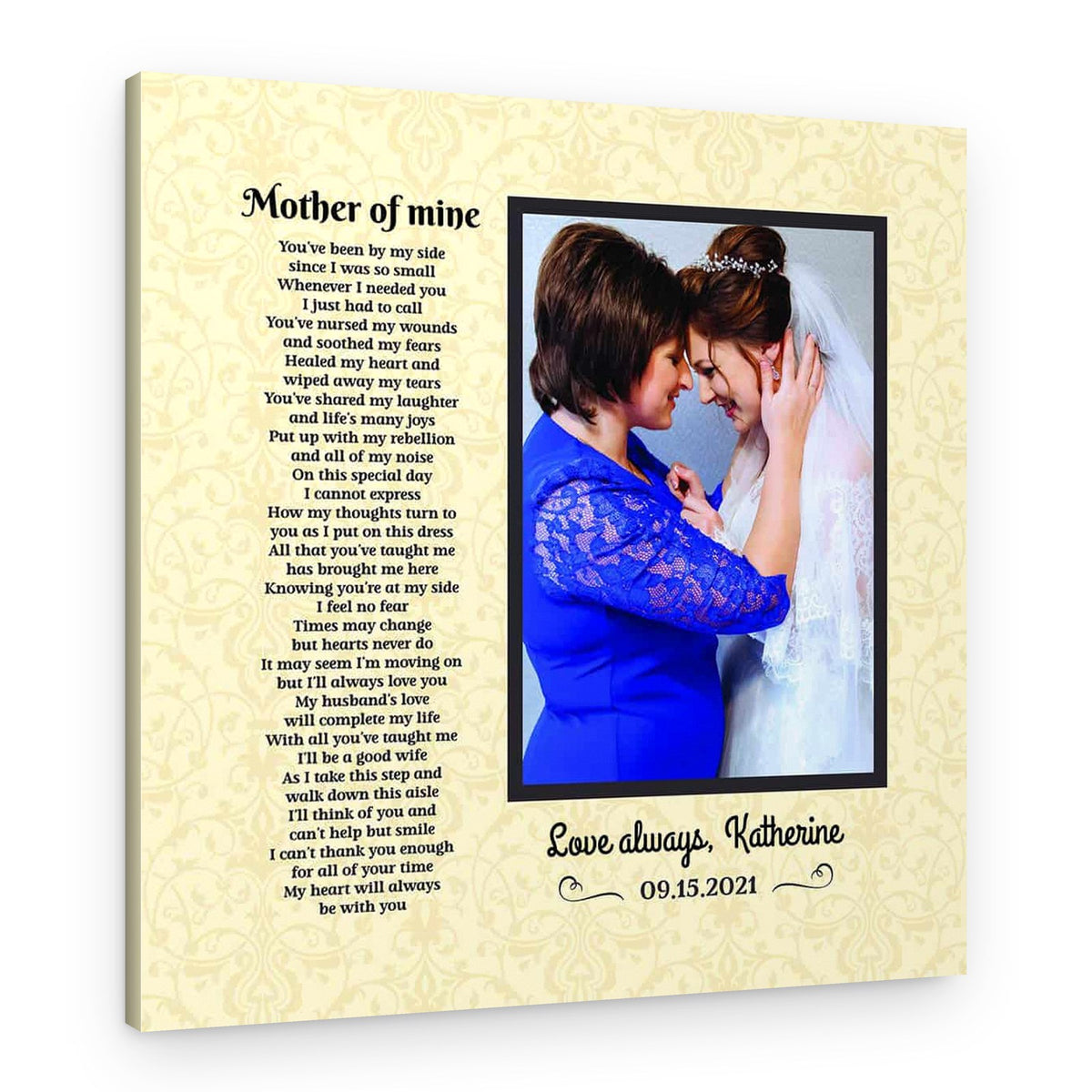 “To My Father, Mother of Mine” Poem Photo Canvas Print – Canvas Print – Design A / For Mother