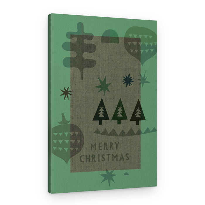 Retro Green Christmas Trees – Canvas Print