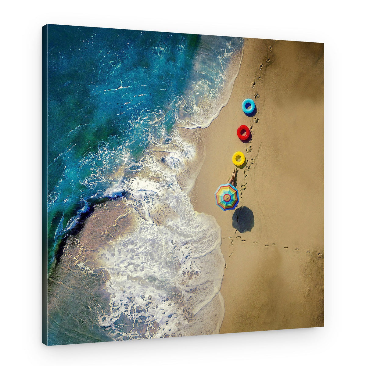 Aerial Beach Day – Canvas Print