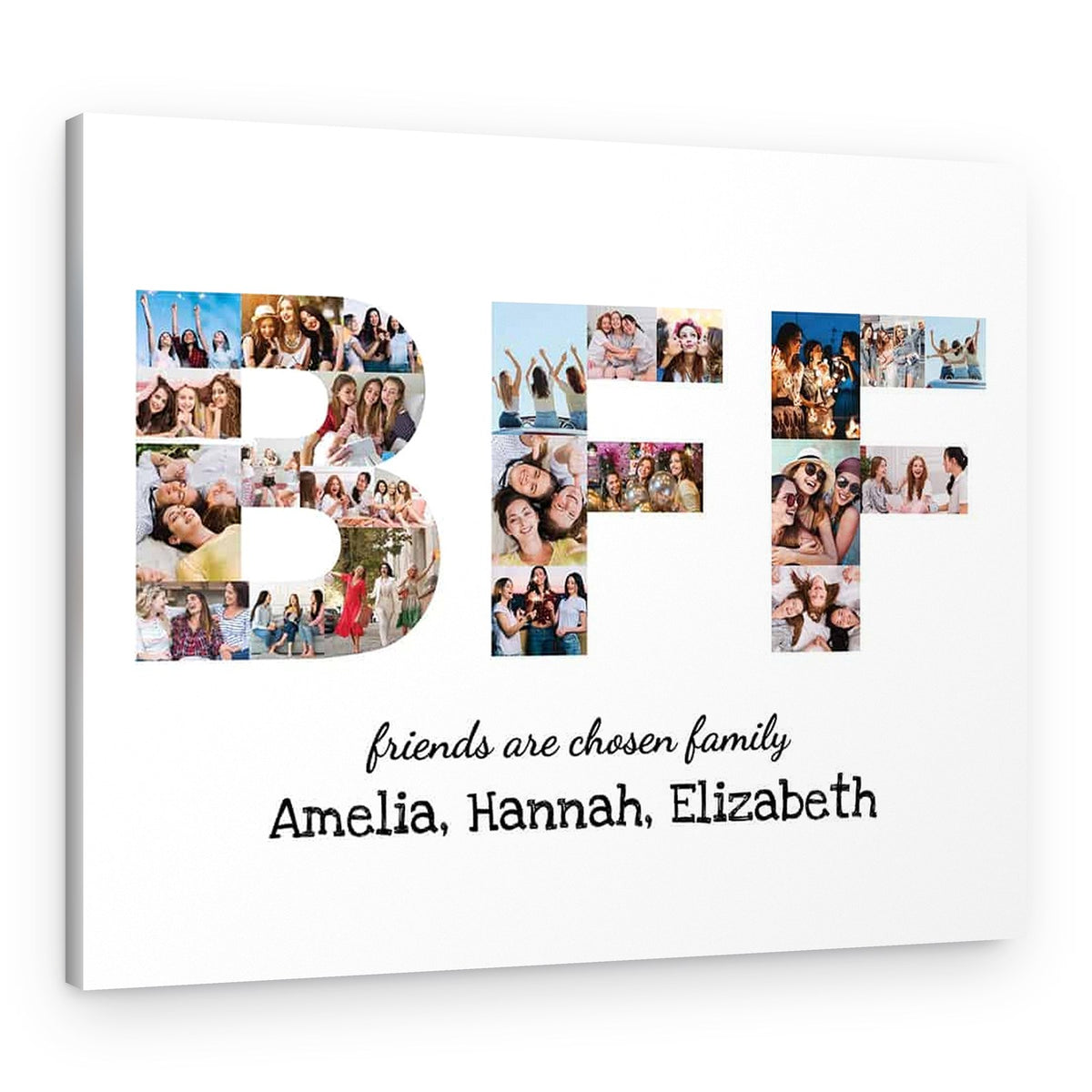 BFF Friends Are Chosen Family Photo Collage Canvas Print – Canvas Print