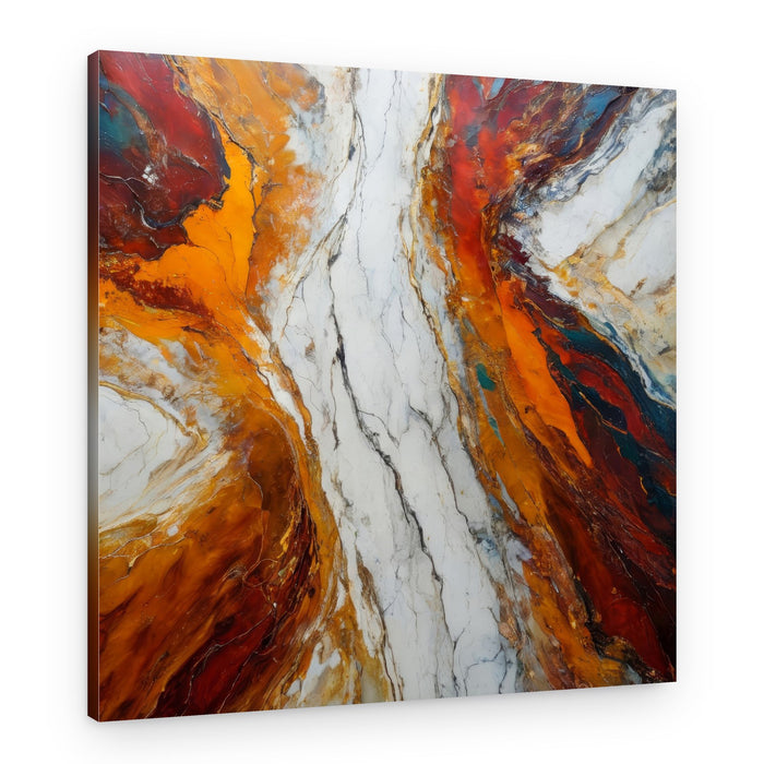 Fiery Marble Flow – Canvas Print