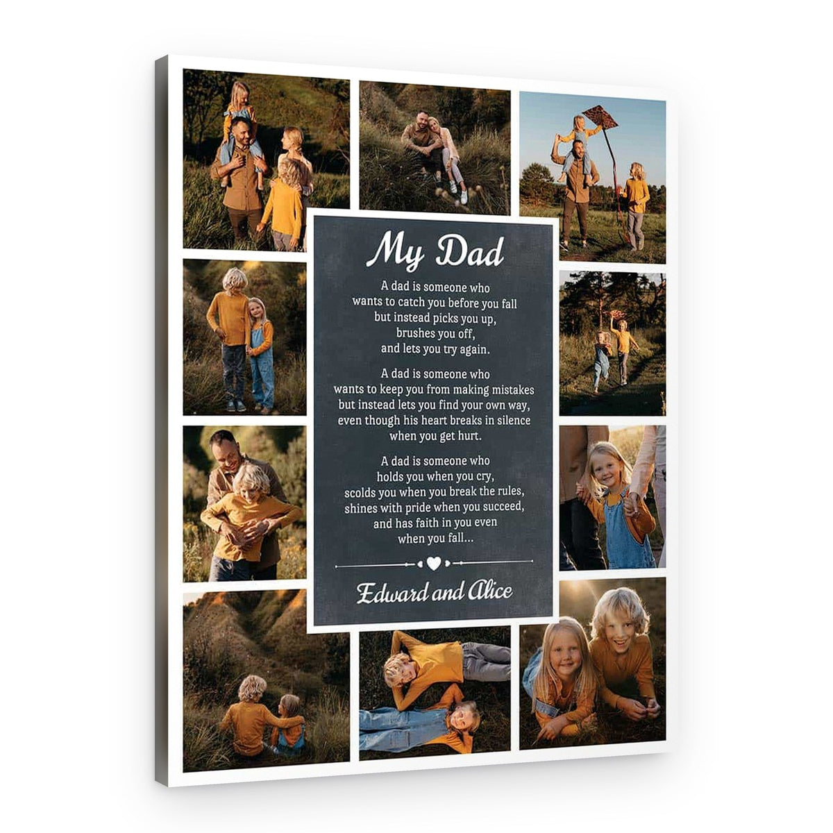 A Dad Is Someone Who Wants To Catch You Before You Fall Canvas Print – Canvas Print