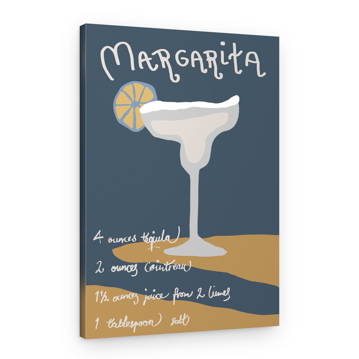 Margarita Cocktail Recipe – Canvas Print