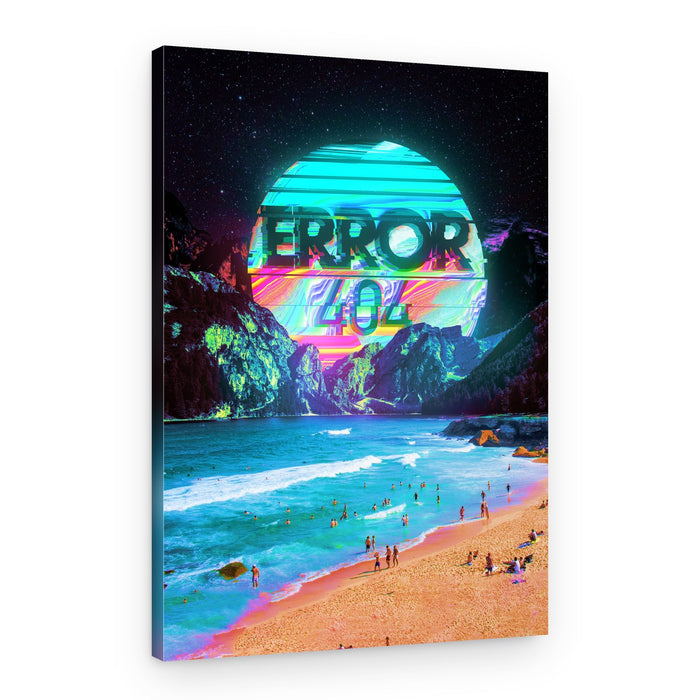Vaporwave Error Beach – Canvas Print