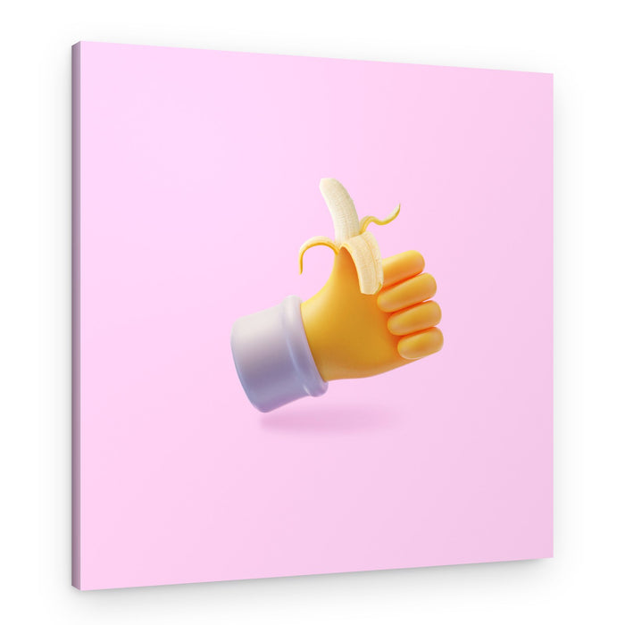 Happy Banana Thumbs Up – Canvas Print
