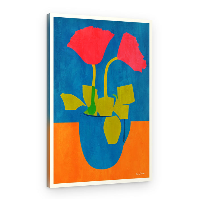 Vibrant Poppies in Vase – Canvas Print