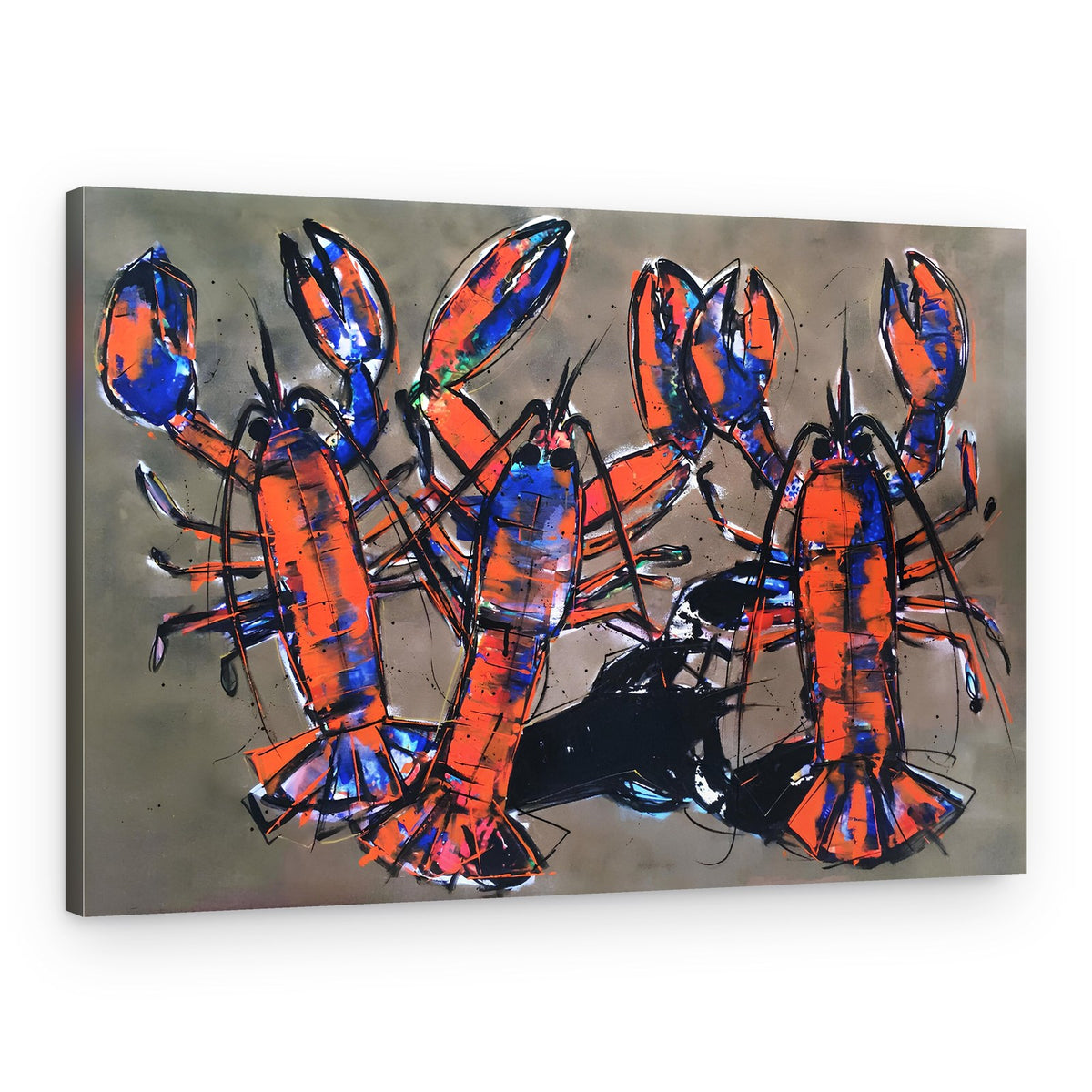 Colorful Lobsters Painting – Canvas Print