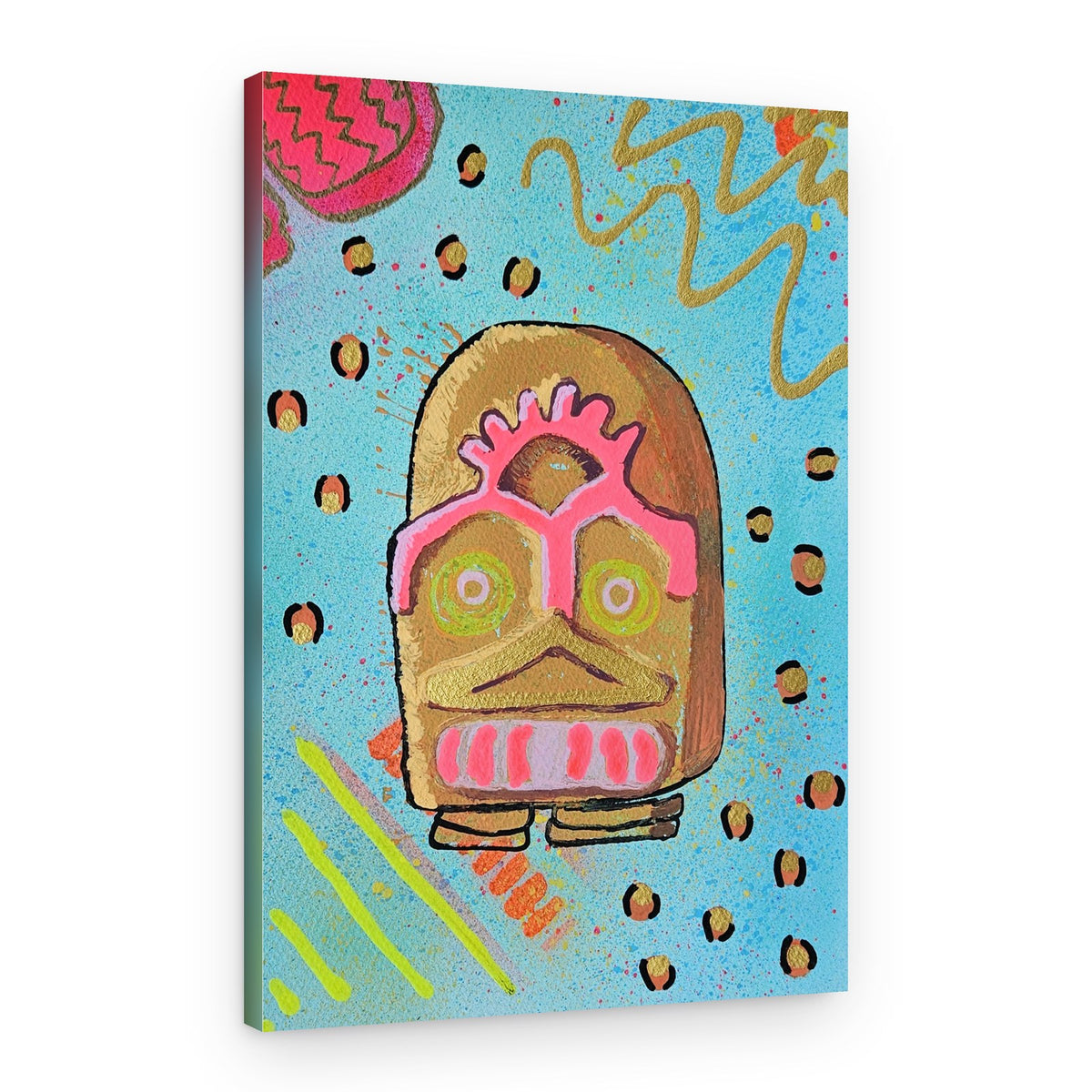 Golden Abstract Creature – Canvas Print
