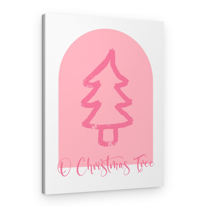 Festive Pink Christmas Tree – Canvas Print