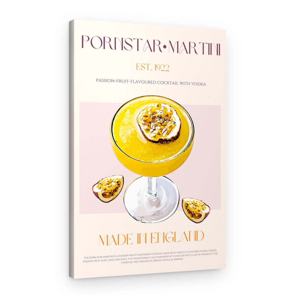 Vibrant Passionfruit Martini – Canvas Print
