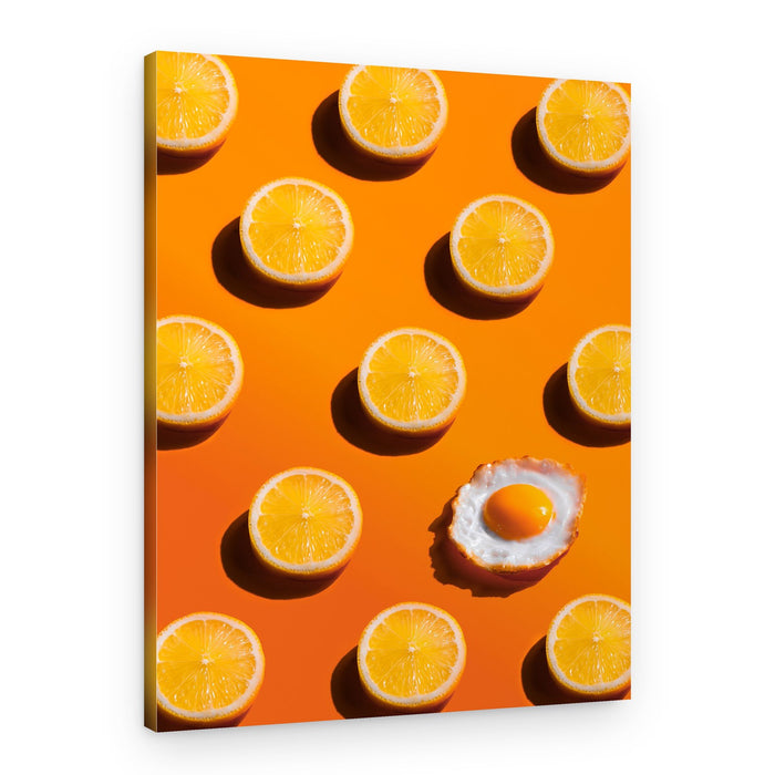 Vibrant Lemon Egg Pattern – Canvas Print