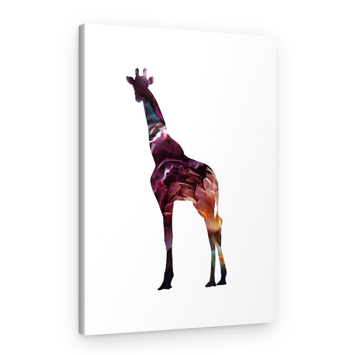 Floral Giraffe Silhouette – Canvas Print