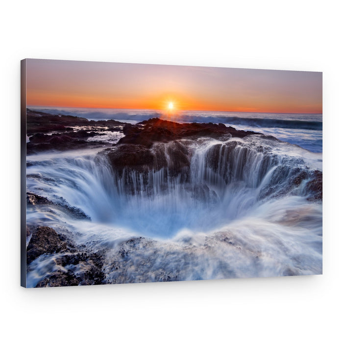 Golden Hour Ocean Fall – Canvas Print
