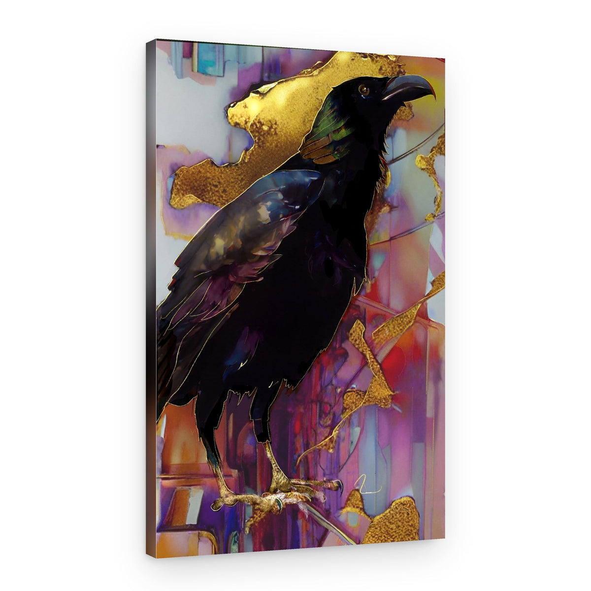 Vibrant Raven Gold – Canvas Print