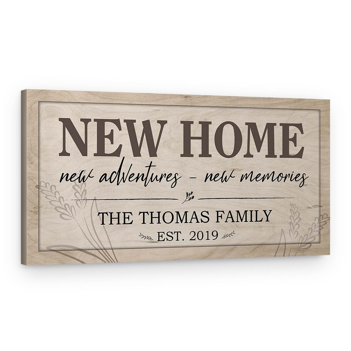 New Home New Adventures New Memories Custom Name Family Est Canvas Print – Canvas Print
