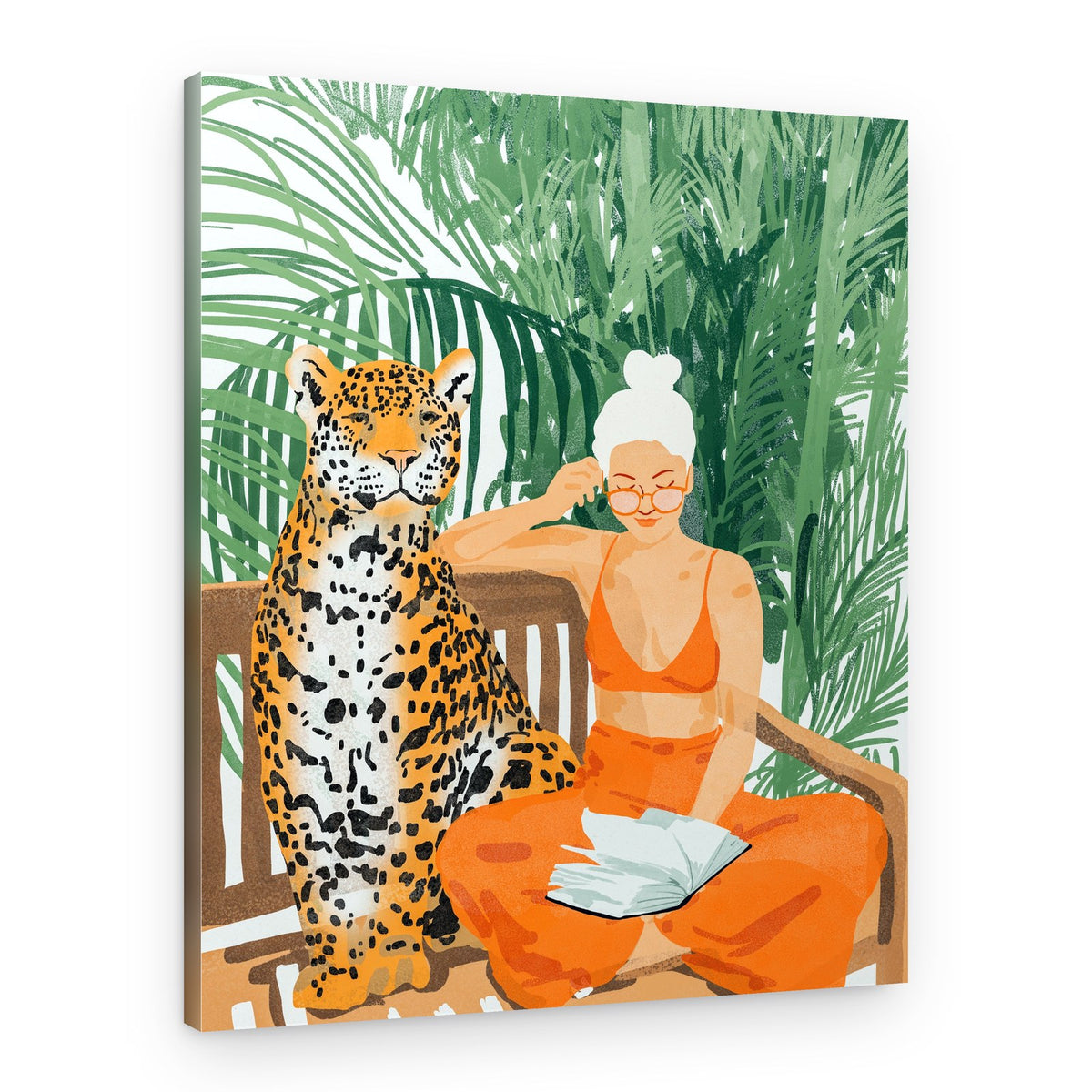 Jungle Reading Companion – Canvas Print