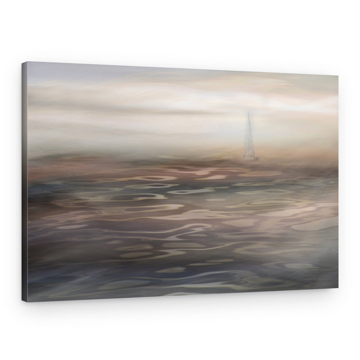 Misty Sailboat Serenity – Canvas Print