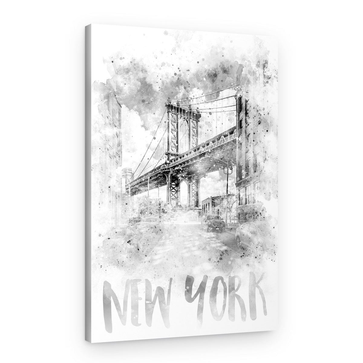 Manhattan Bridge Watercolor View – Canvas Print
