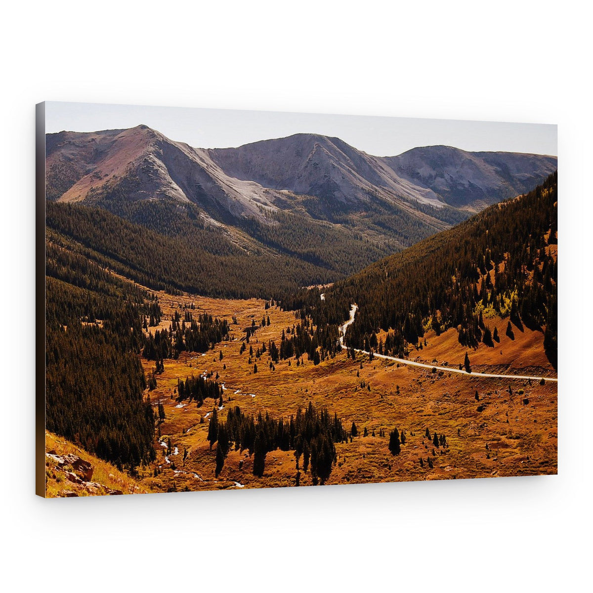 Autumn Mountain Valley Road – Canvas Print