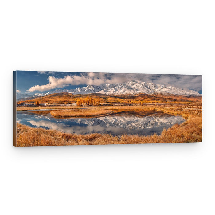 Golden Peaks Reflecting Calm – Canvas Print