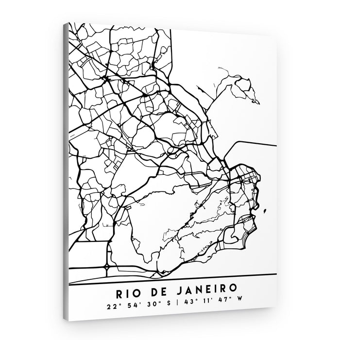 Rio De Janeiro City Map – Canvas Print