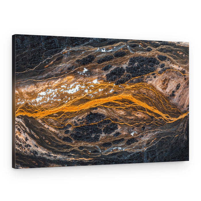 Golden River Landscape – Canvas Print