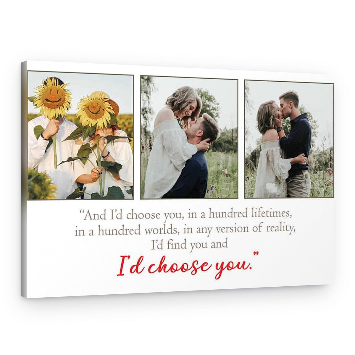 I’d Find You and I’d Choose You Photo Canvas Print – Canvas Print – White