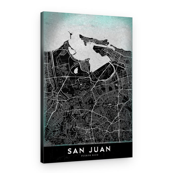 San Juan Puerto Rico Map – Canvas Print