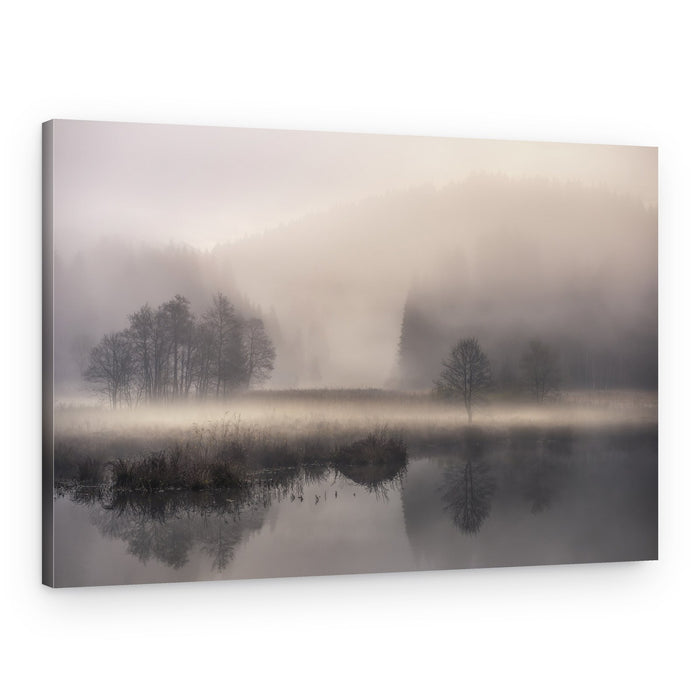 Misty Lake Morning – Canvas Print