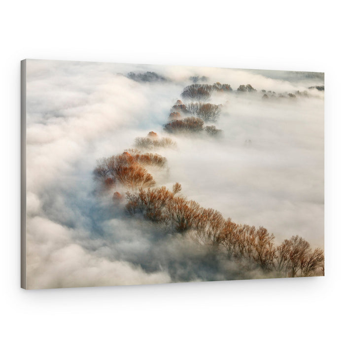 Winding River Fog – Canvas Print