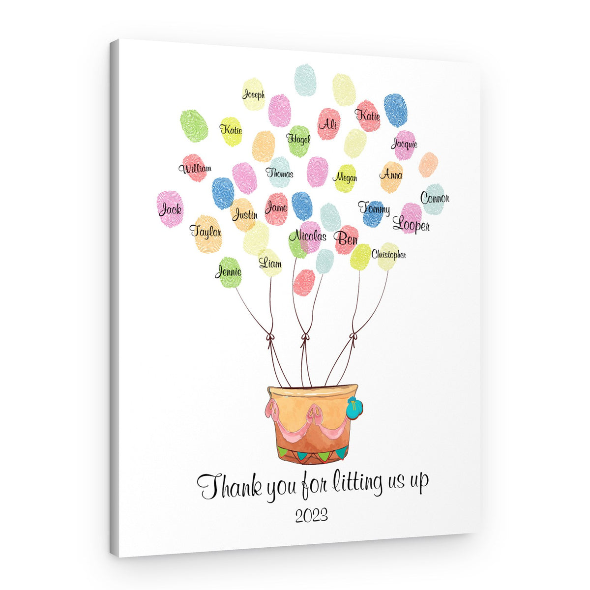 Thank You For Lifting Us Up Fingerprint Canvas Print – Canvas Print