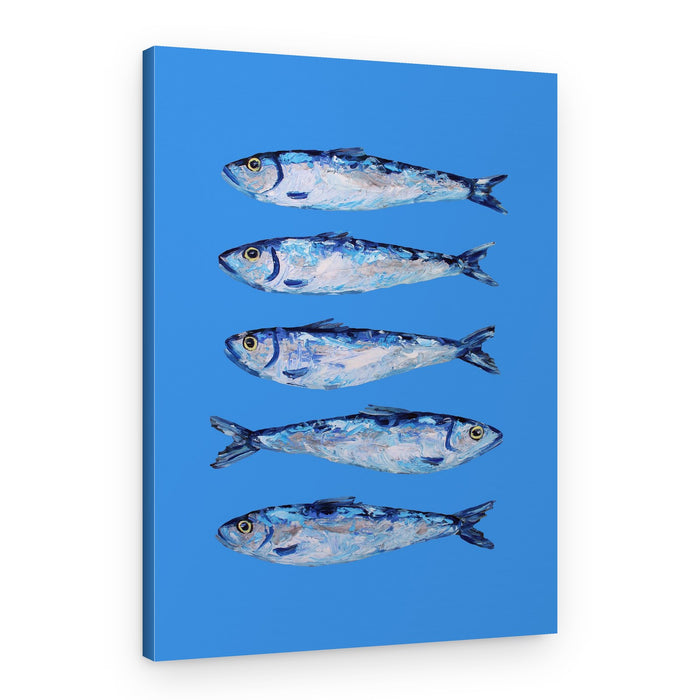 Five Blue Sardines – Canvas Print