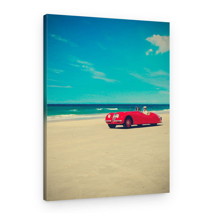 Classic Car Beach Drive – Canvas Print