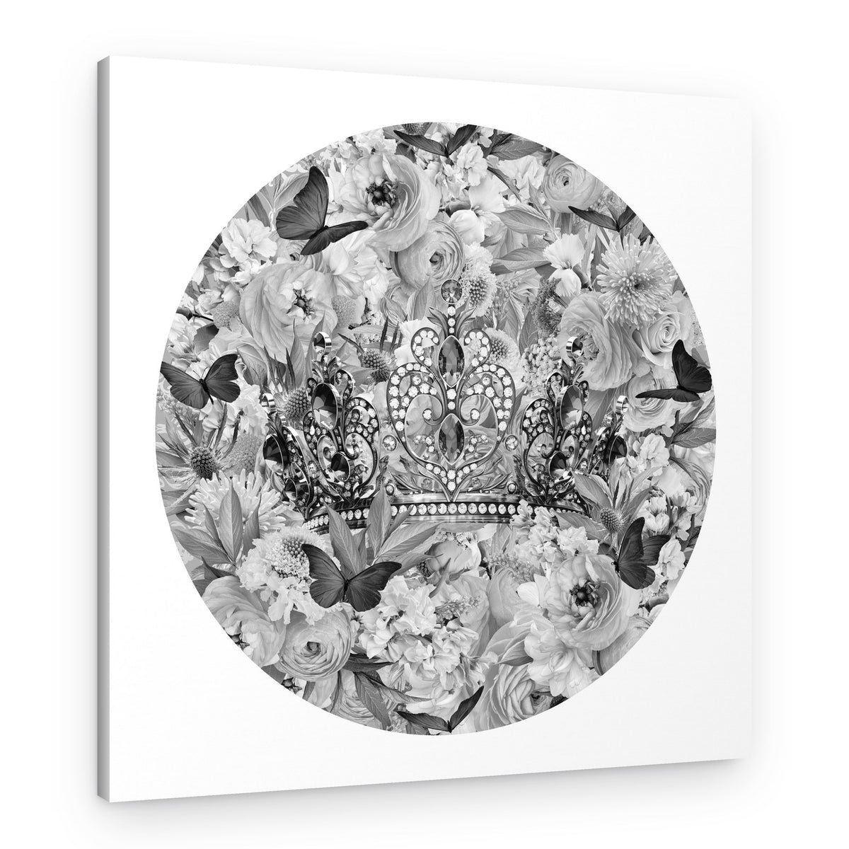 Queen's Floral Crown – Canvas Print