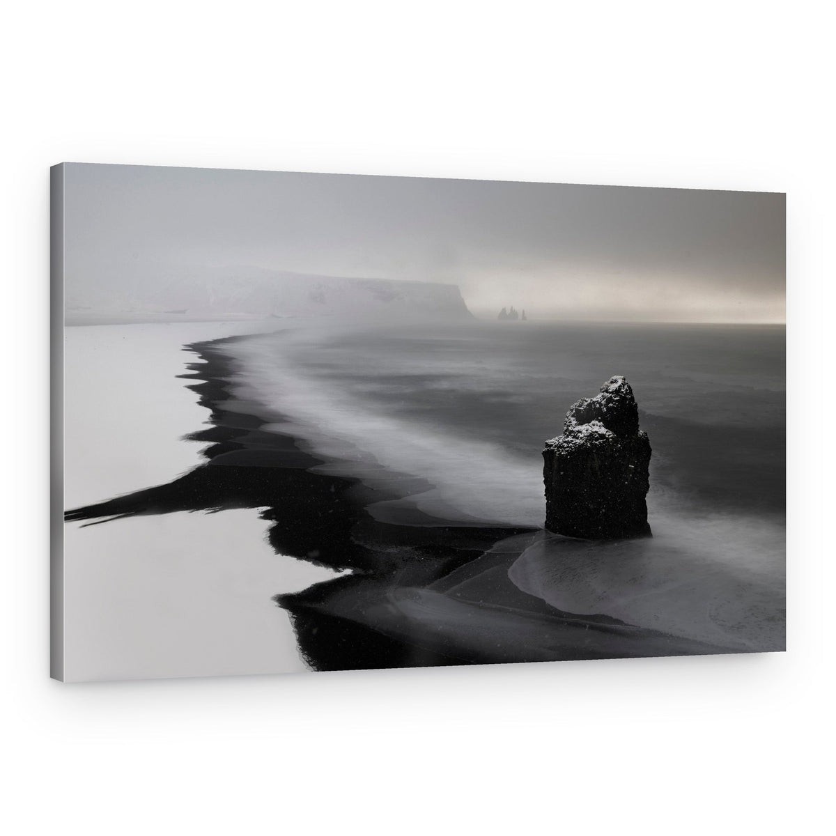 Dark Winter Sea Stack – Canvas Print