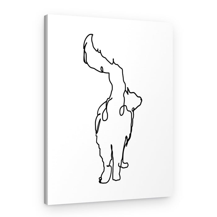 Curious Cat Line Art – Canvas Print