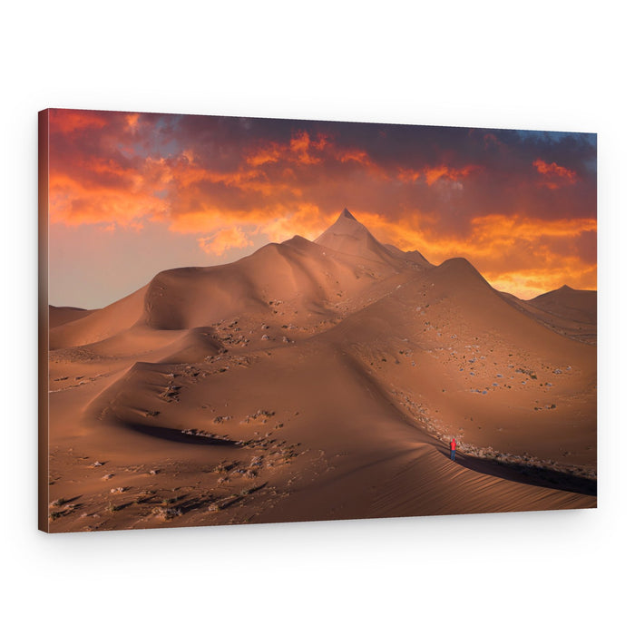 Dunes Under Fiery Sky – Canvas Print