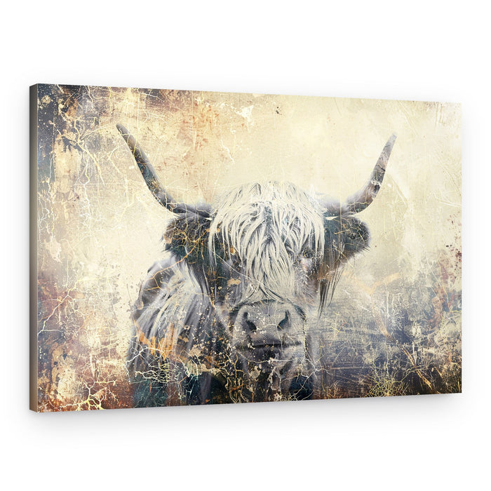Textured Highland Cow – Canvas Print