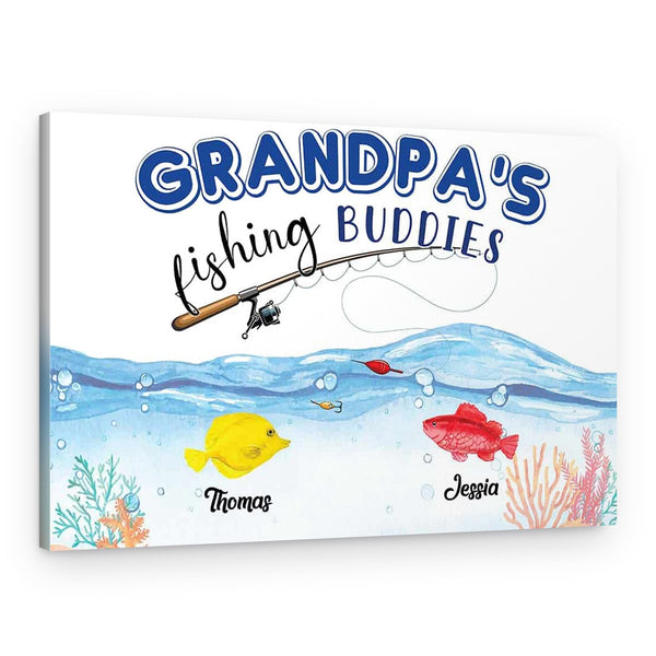 Personalized Grandpa’s Fishing Buddies Canvas Print