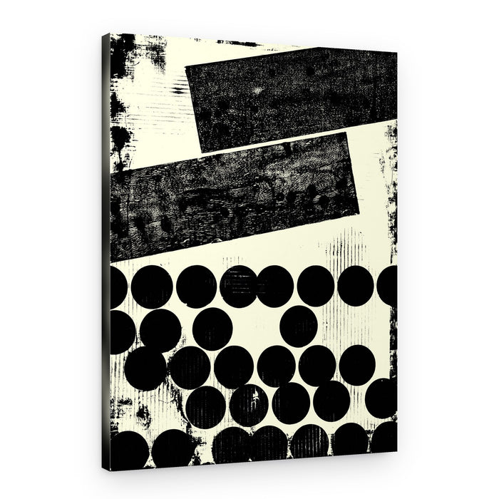 Monochrome Distressed Geometry – Canvas Print