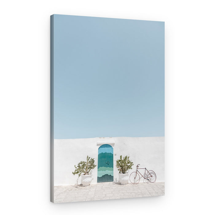 Blue Door Vintage Bike – Canvas Print